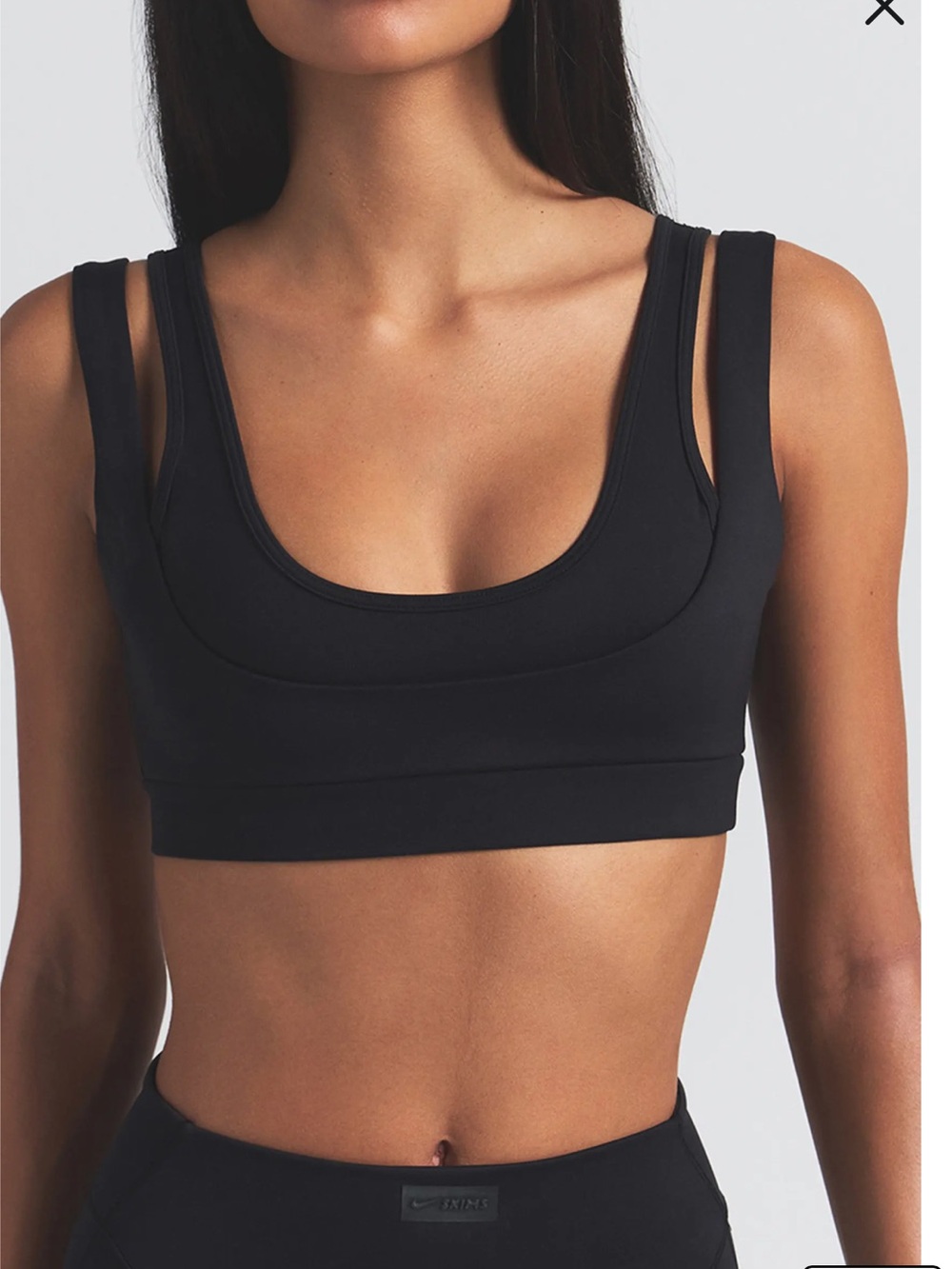 NikeSKIMS Double Strap Scoop Bra - Obsidian